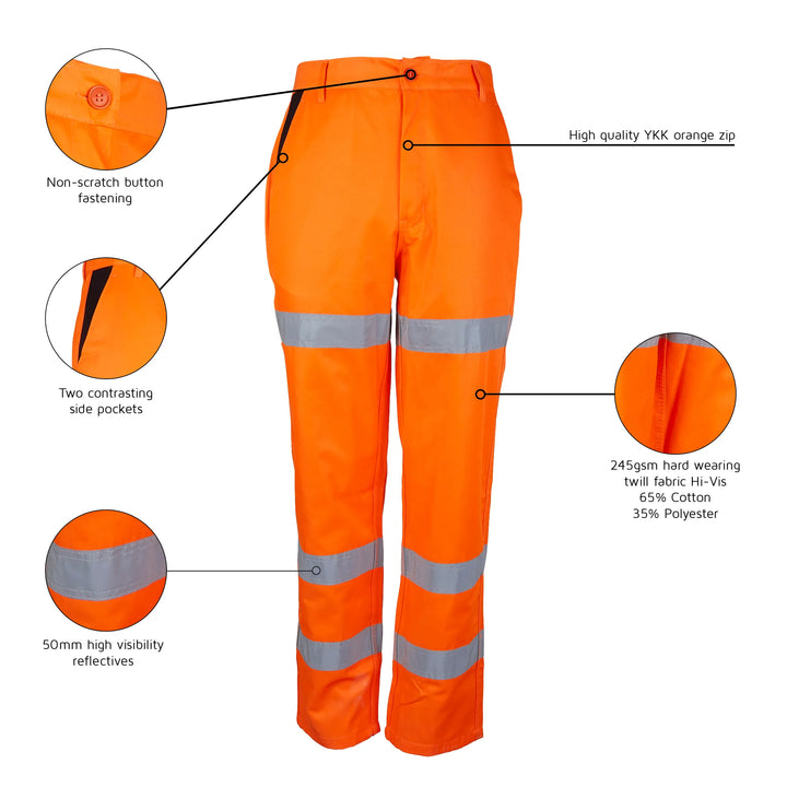 Unbreakable U905 Orange Hi-Vis Work Trousers