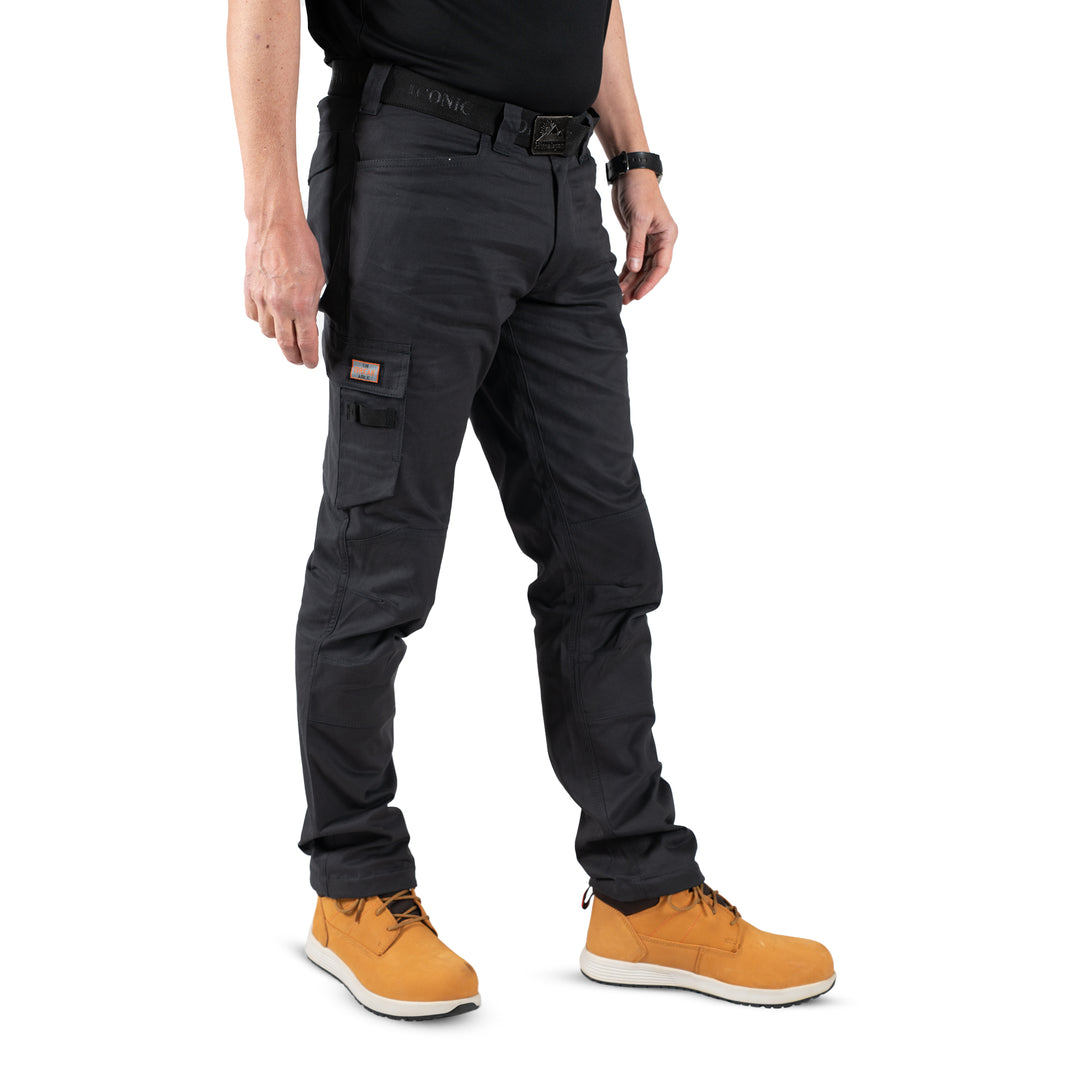 Unbreakable U232 Reflex Stretch Black Multi-Pocket Work Trousers