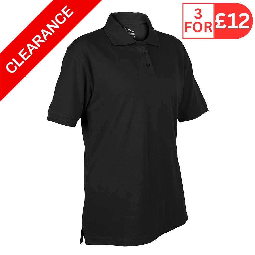 Himalayan Classic 245gsm Women's Black Polo Shirt (Pack of 3)