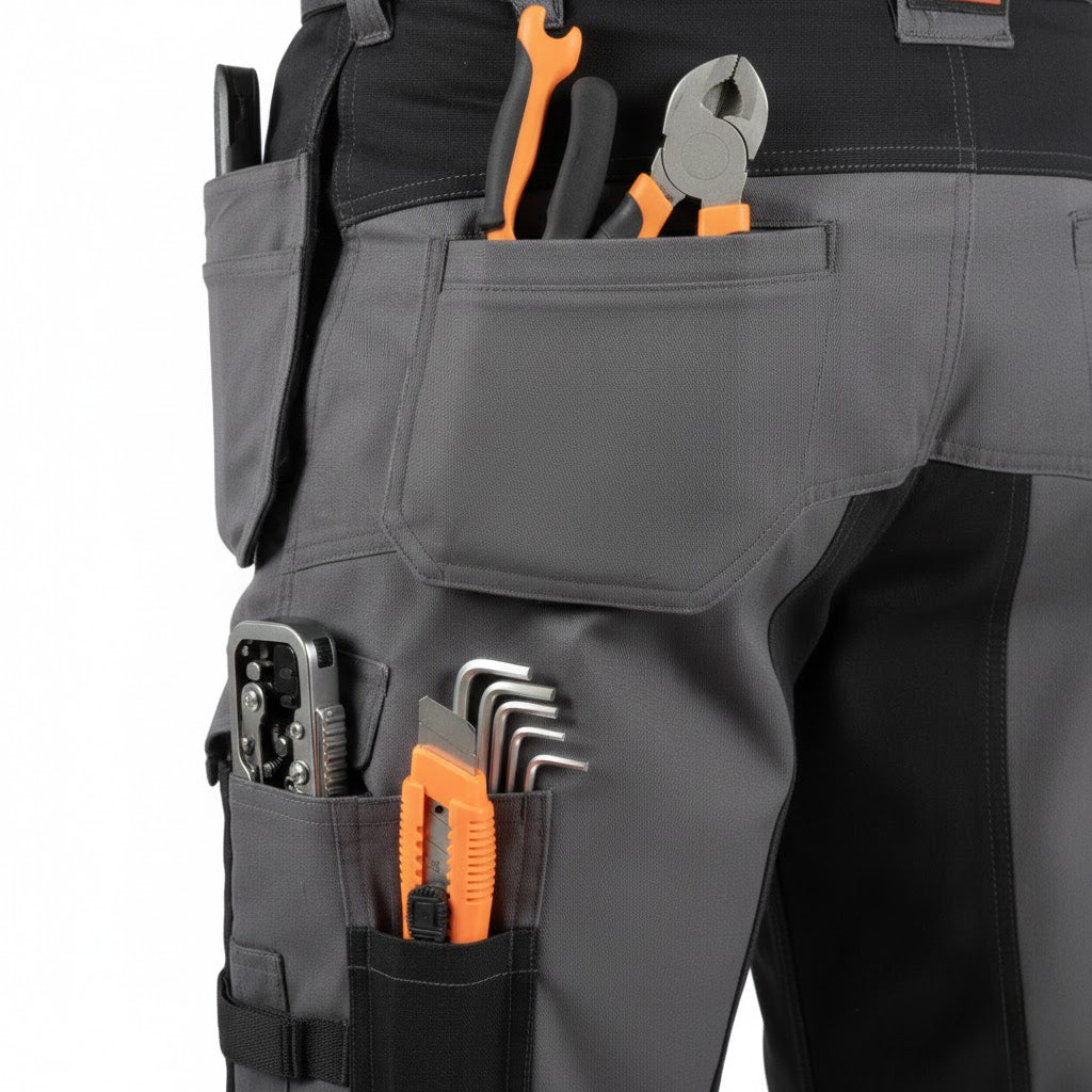 Unbreakable U238 Black/Grey Stretch Multi-Pocket Holster Work Trousers